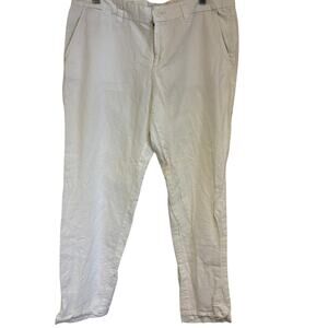 GAP Broken-in straight linen blend pants white Size 10 Petite